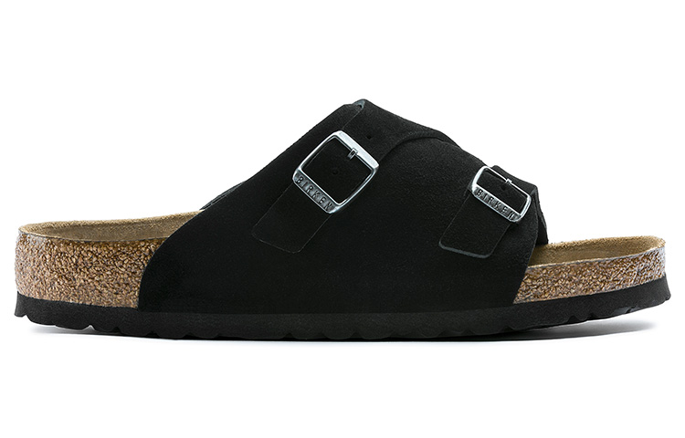 Birkenstock Zrich Soft Footbed Suede Leather Sandals 'Black'