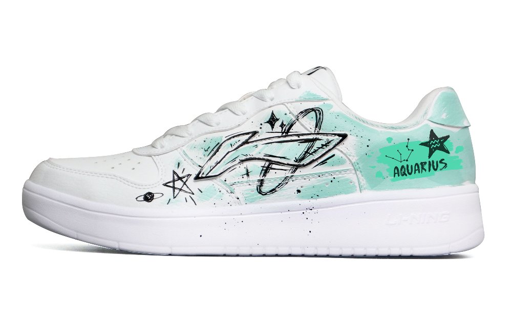 LiNing Pontoon Boats Anti-Slip And Wear-Resistant Breathable Low-Top Skateboard Shoes Men's White Black Green