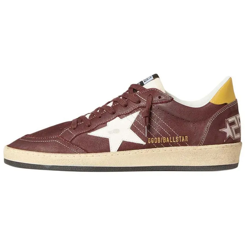 Golden Goose Ball Star Low top Skateboard Shoes Men's Red Brown