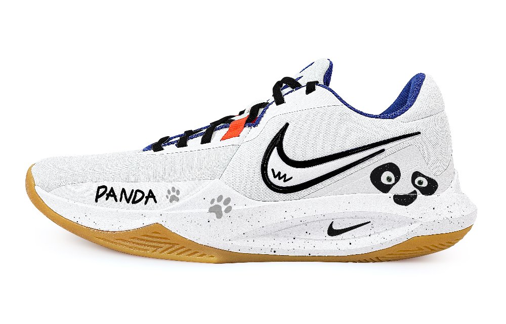 Nike Precision 6 Panda Anti Slip Wear Resistant Low Top Basketball Shoes Men's White
