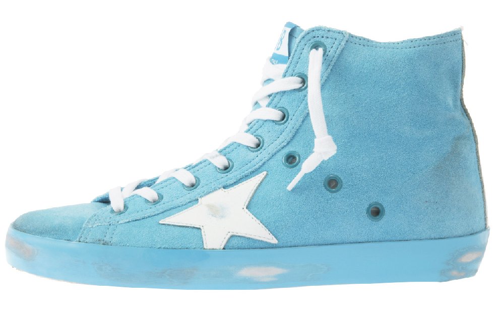Golden Goose Francy Skateboard Shoes Women's High-Top Lake Blue