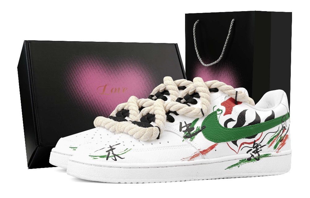Nike Court Vision 1 Green Forest Swordsman Abrasion Resistant Low Top Skateboard Shoes Men's Green Red