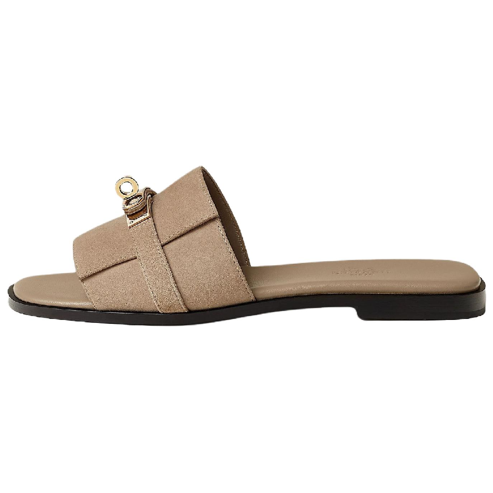 HERMES Giulia Slide Slippers Women's Light Umber