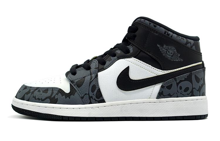 JORDAN Air JORDAN 1 Vintage Basketball Shoes Men Mid Top Black/White/Gray