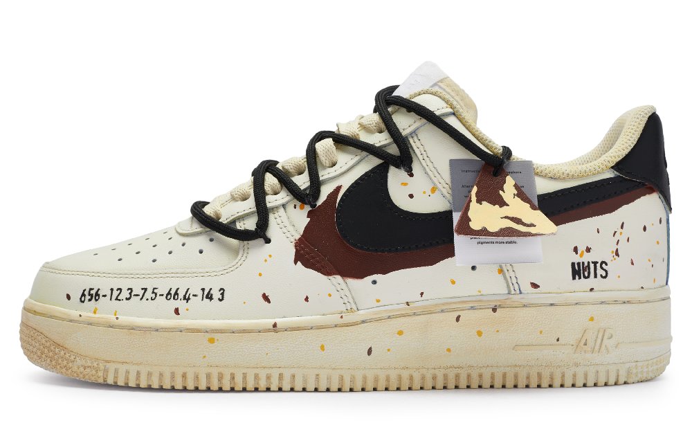 Nike Air Force 1 Low 811 Manufacturing Anti-Slip Wear-Resistant Low-Top Skateboard Shoes Men's Beige Brown Black