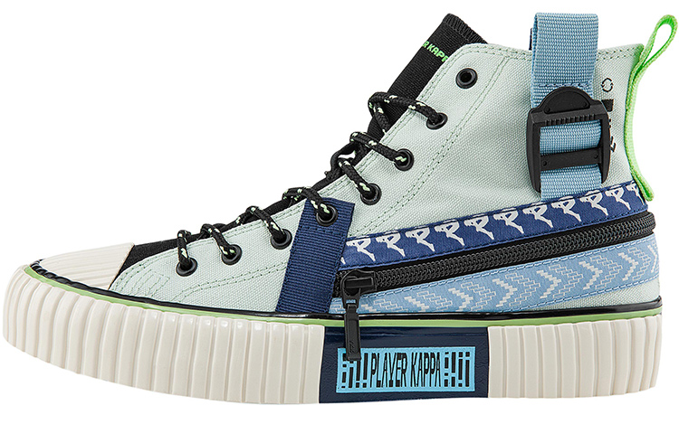 Kappa Gamer DJ Coverage Wear-Resistant High-Top Canvas Shoes Unisex Sail Blue