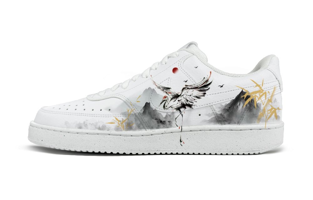 Nike Court Vision Anti-Slip Wear-Resistant Low-Top Skateboard Shoes Women's White