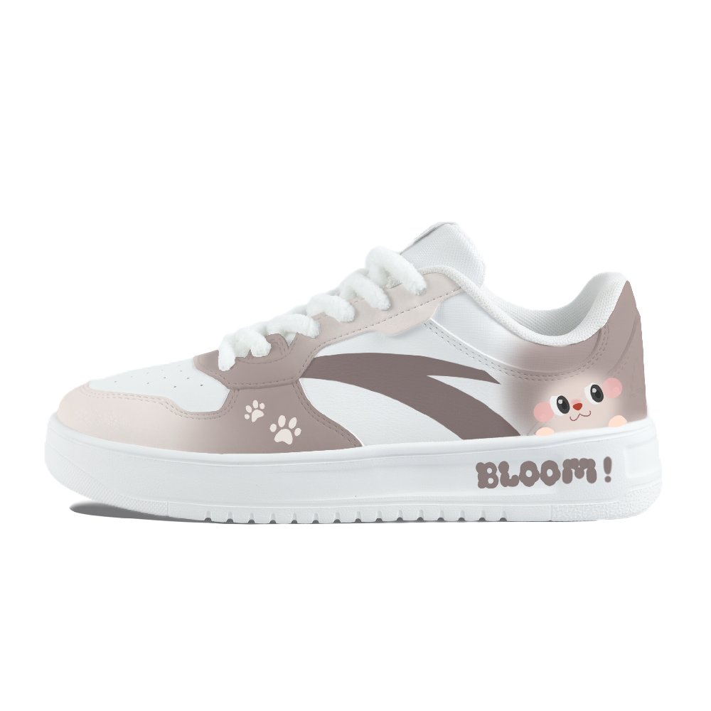 Anta Relaxed Slip Resistant Abrasion Resistant Shock Absorbers Low Top Skateboard Shoes Unisex White Brown
