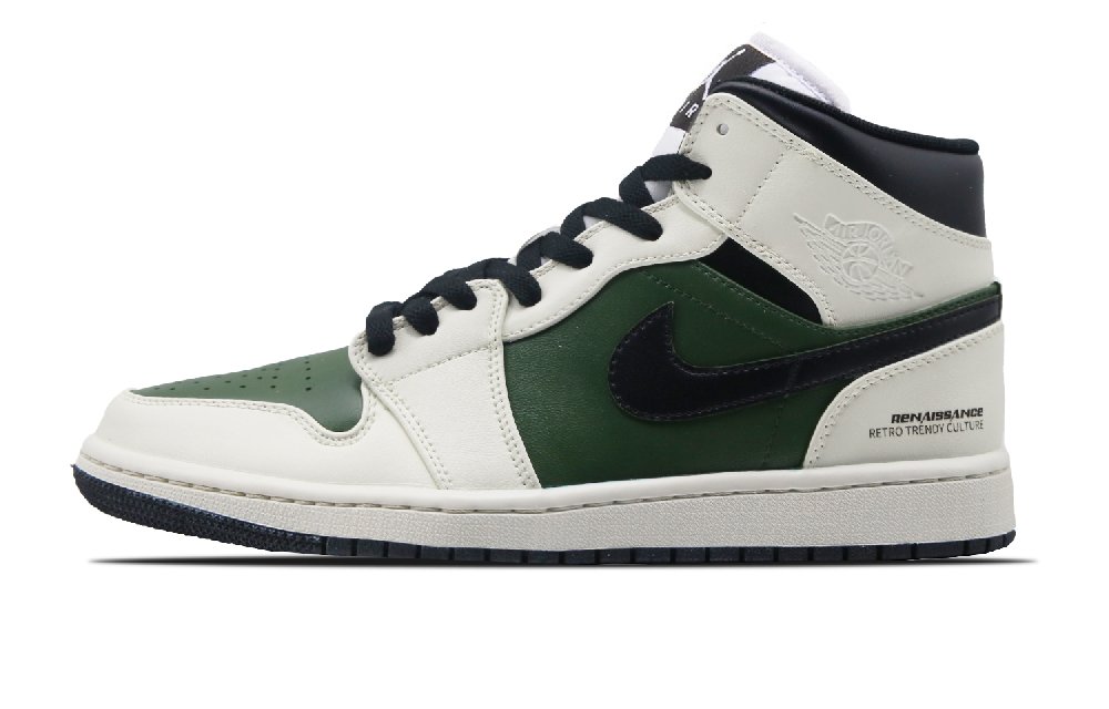 Jordan Air Jordan 1 Vintage Basketball Shoes Women's Mid Top Black/Green