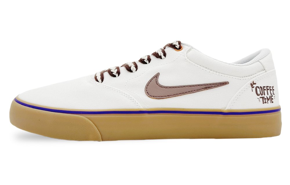 Nike SB Chron 2 Anti-Slip And Wear-Resistant Breathable Low-Top Skateboard Shoes Unisex White Brown