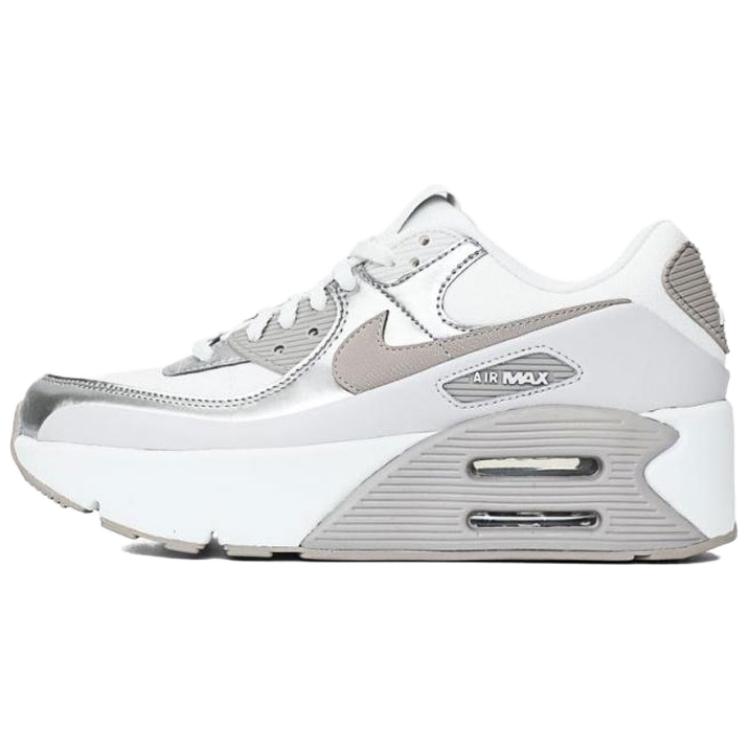 Nike Air Max 90 LV8 Summit White Vast Grey Metallic Platinum College Grey Women's