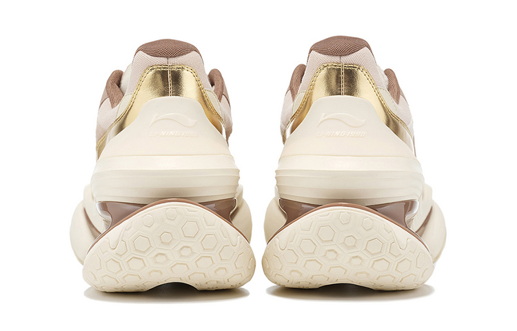 LI NING 1990 Classic Collection Slip Resistant Low Top Running Shoes Women's Yellow Umber
