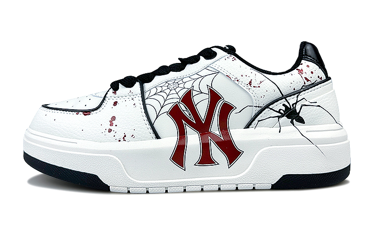 MLB Chunky Liner Wear-Resistant Height Increasing Low-Top Skateboard Shoes Unisex White Red