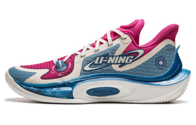 LiNing SONIC 11 Astro-S2 Cushioning Anti-Slip And Wear-Resistant Low-Top Basketball Shoes Men's Blue Pink