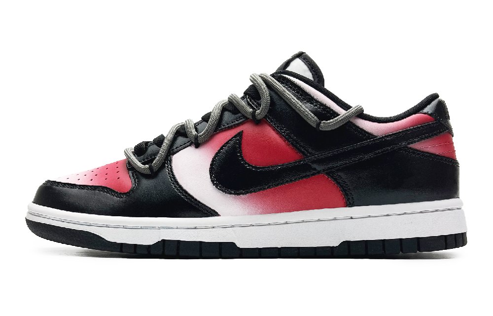 Nike Dunk Anti-Slip Wear-Resistant Lightweight Breathable Low-Top Skateboard Shoes Unisex Red Black