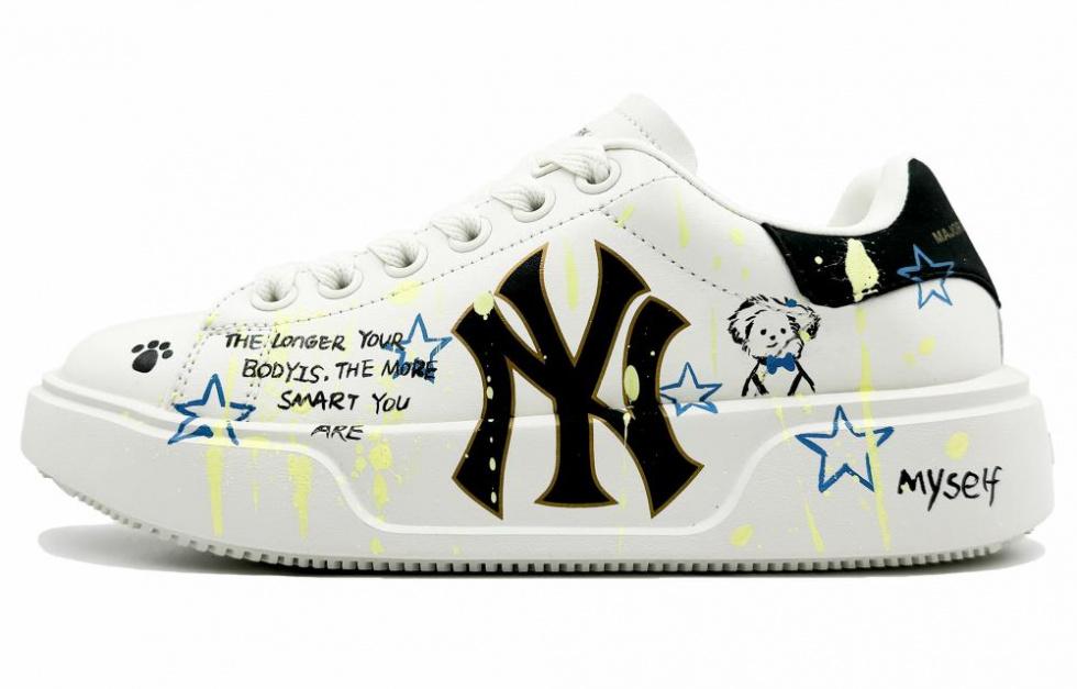 MLB Chunky Classic Durable Breathable Low-Top Skateboard Shoes Unisex White