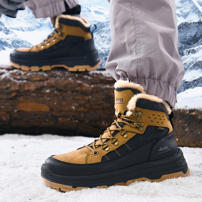Jeep Warm Wear-Resistant Height Increasing Slip-Resistant Coverage Short Snow Boots Men's Brown купить в интернет-магазине Yoocart с быстрой доставкой по России.