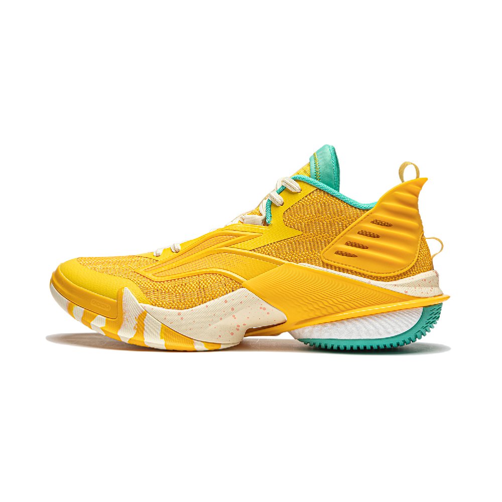 LINING Power 10 Basketball Shoes Men's Mid top Yellow