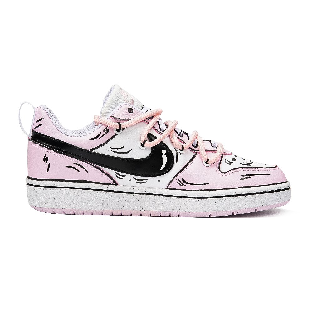 Nike Court Borough Low Top Skateboard Shoes GS Cherry Blossom Pink