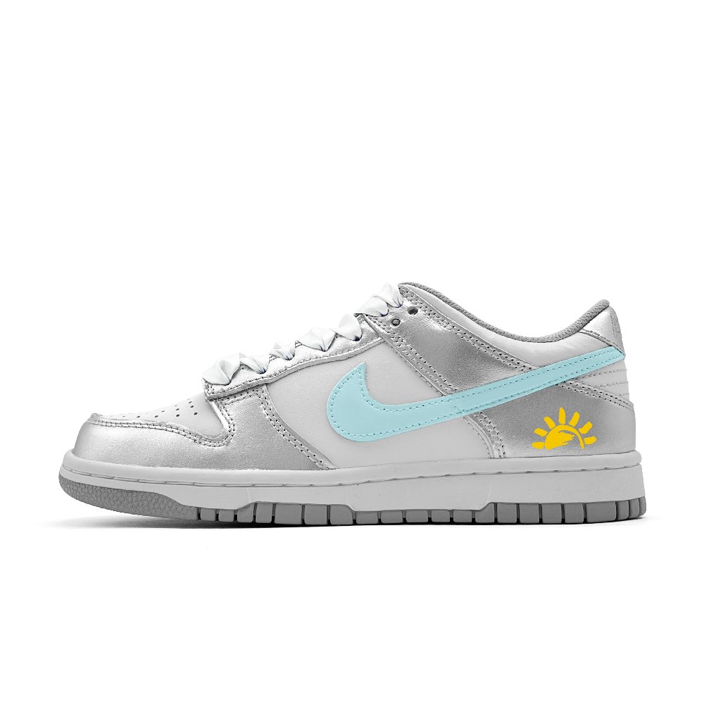 Nike Dunk Low Top Skateboard Shoes Unisex Silver