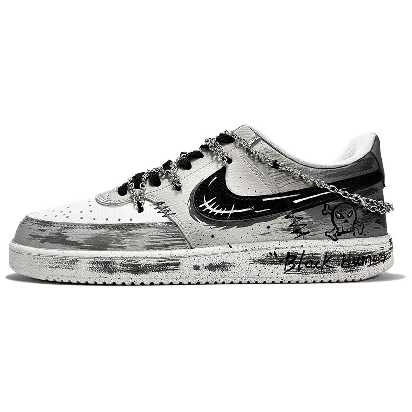 Nike Court Vision 1 Abrasion Resistant Low Top Skateboard Shoes Unisex Black White