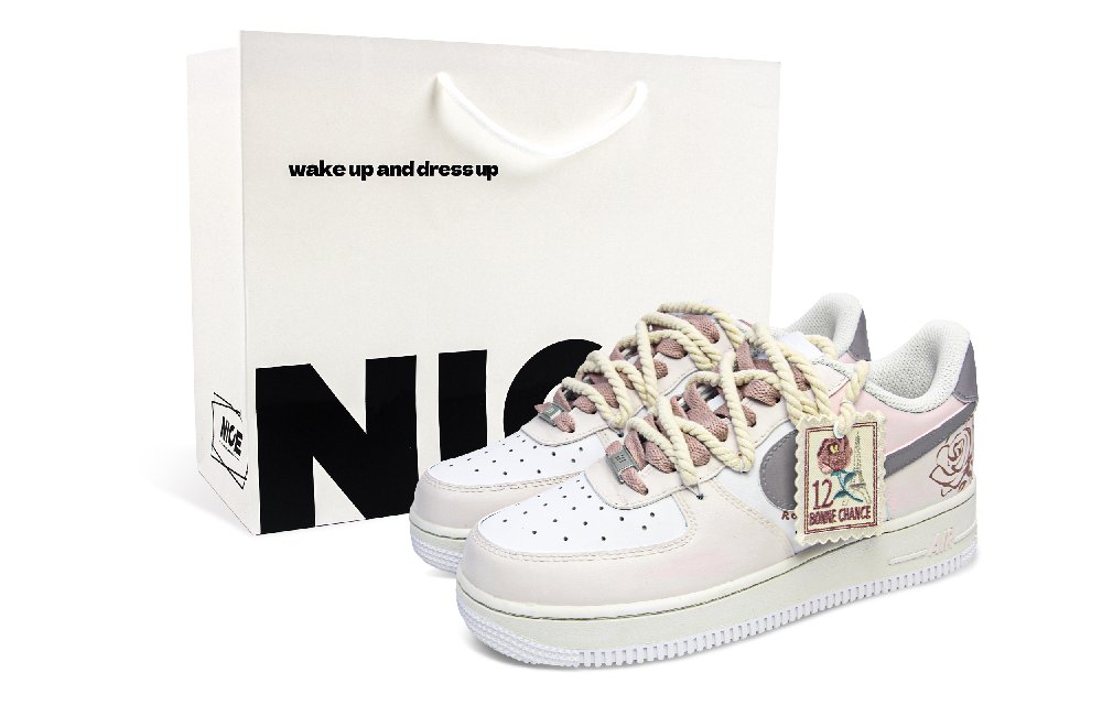 Nike Air Force 1 Abrasion Resistant Low Top Skateboard Shoes Women's Light Pink