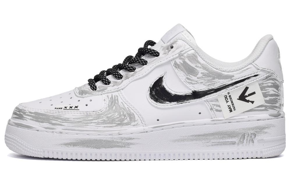 Nike Air Force 1 Low CUS ID Gray Trajectory Slip-Resistant Low-Top Skateboard Shoes Men's Black White Gray