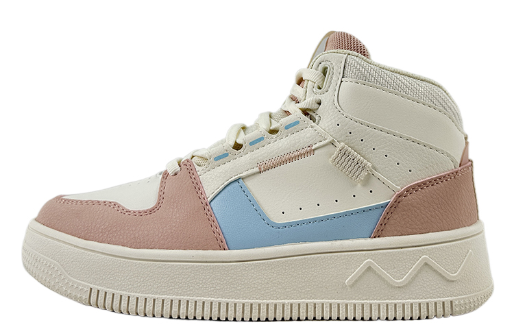 361° Abrasion Resistant Slip Resistant High Top Skateboard Shoes Women's White Pink