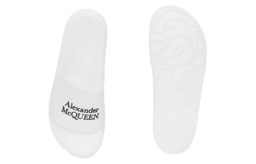 Alexander McQueen Pool Slide White Black