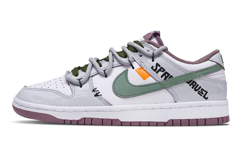 Nike Dunk Grape Milk Green Slip Resistant, Lightweight, And Breathable Low Top Skateboard Shoes Men's Light Gray