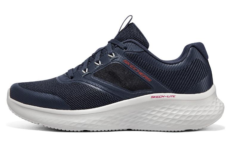Skechers Anti Slip Wear Resistant Low Top Running Shoes Men's Black White