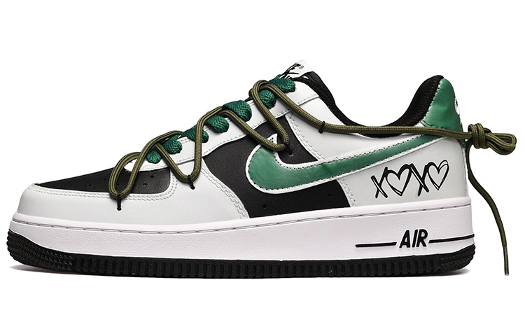 Nike Air Force 1 7 Low-Top Skateboard Shoes Men's Black White Green