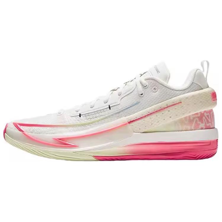 Anta Fengmang 1 Cushioning, Wear Resistant Low Top Basketball Shoes Men's White Red