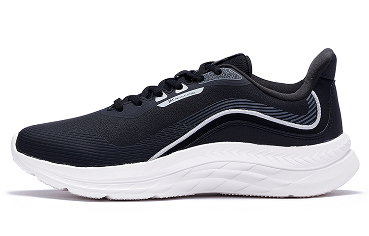 361° Cushioning Abrasion Resistant Lightweight Rebound Low Top Running Shoes Men's Black Gray White
