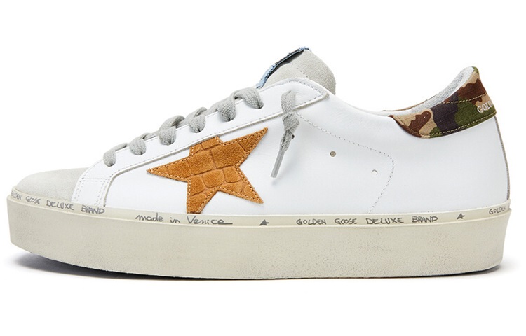 Golden Goose Hi Star Skateboard Shoes Men Low-Top White Camouflage