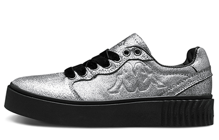 Kappa Skateboard Shoes Women's Low-Top Silver/Black