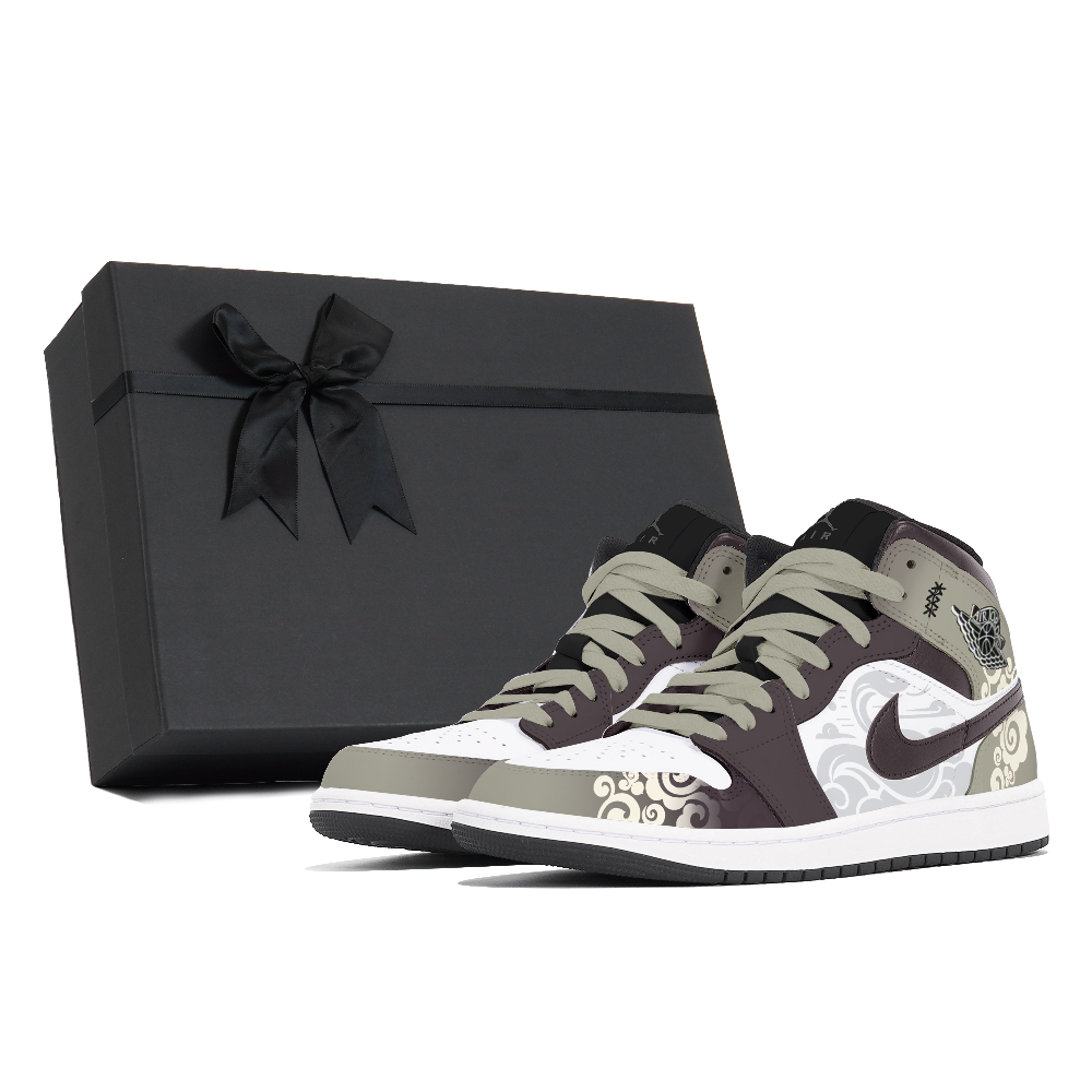 Jordan Air Jordan 1 Dust, Dry Brown Abrasion Resistant Mid Top Vintage Basketball Shoes Men's Brown