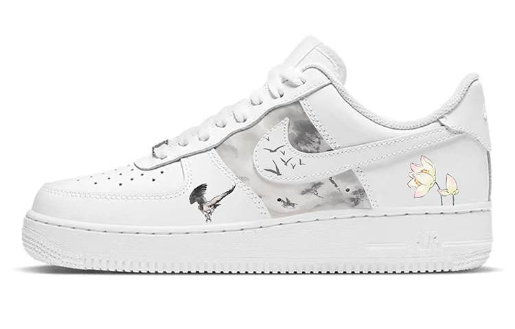Nike Air Force 1 Low-Top Skateboard Shoes Men's Pure White