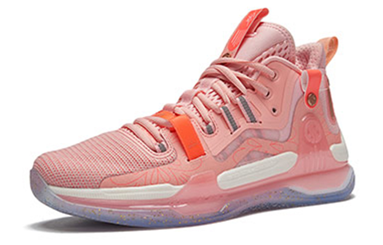 361° AG1 Pro People Are Very Stylish Anti-Slip Wear-Resistant Mid-Top Basketball Shoes Men's Pink