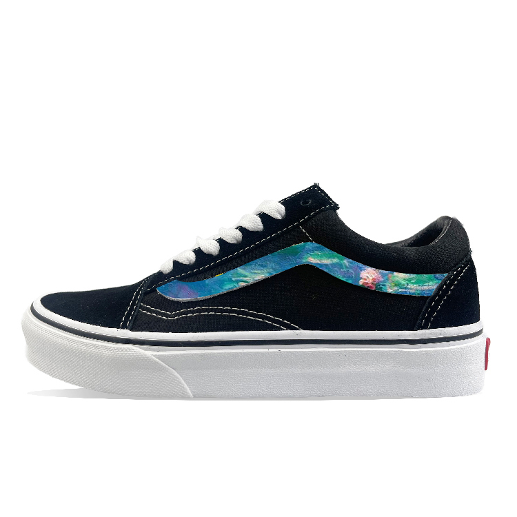 Vans Old Skool Black Low Top Skateboard Shoes Unisex Black Blue