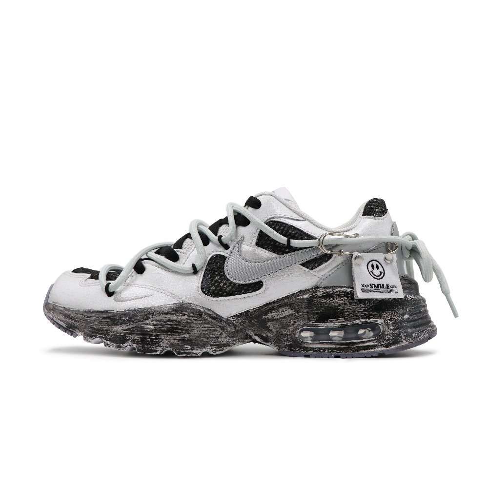 Nike Air Max Fusion Cushioned Slip Resistant Low Top Running Shoes Women's Silver Gray Black
