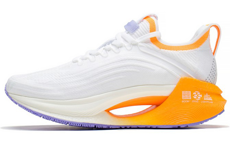 LiNing Jueying Essential Slip-Resistant Breathable Low-Top Running Shoes Women's White Orange