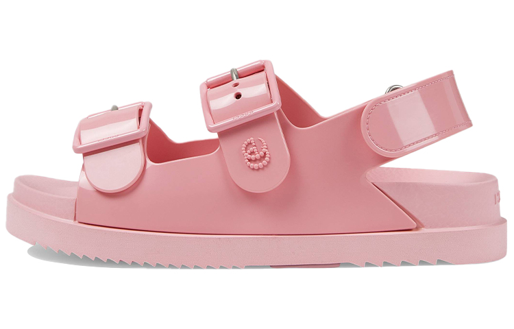 GUCCI Mini Double G Sandal Pastel Pink Rubber Women's