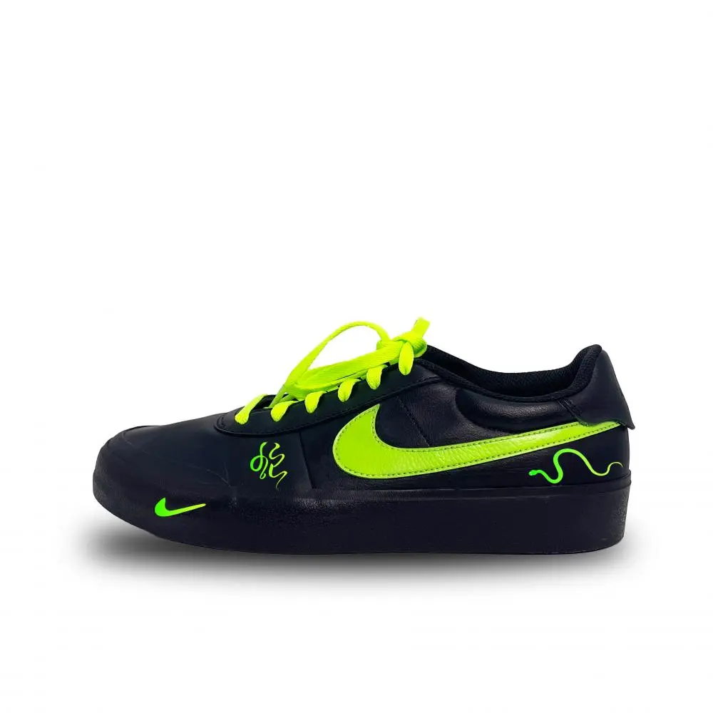 Nike Court Shot Green Eyed Green Snake Wear resistant And Lightweight Low Top Skateboard Shoes Unisex Black