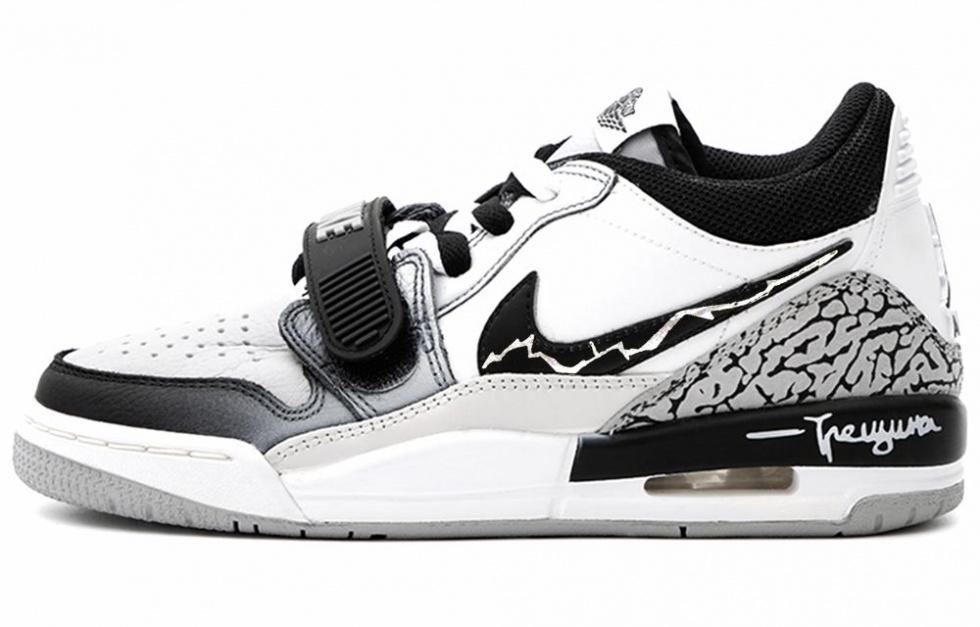 Jordan Legacy 312 Low Anti-Slip Wear-Resistant Mid-Top Vintage Basketball Shoes GS Black White Gray