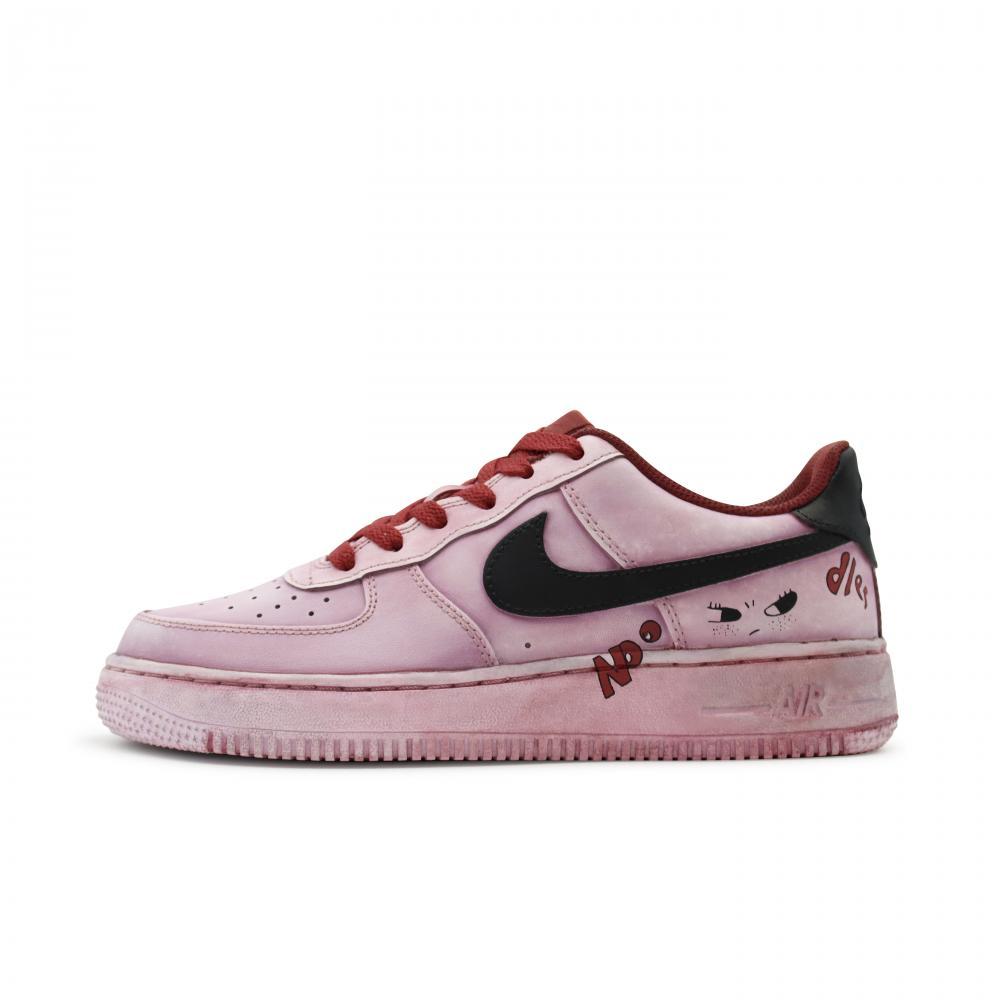 Nike Air Force 1 Skateboard Shoes Women's Low-Top Black Red/Pink Purple