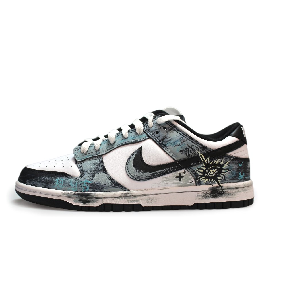 Nike Dunk Skateboard Shoes Unisex Low Top Black Blue White