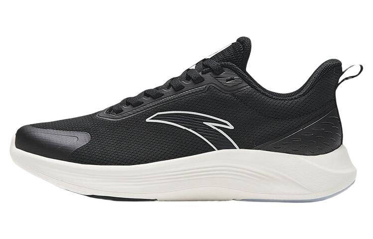 Anta Anti Slip Wear Resistant Low Top Running Shoes Women's Black White