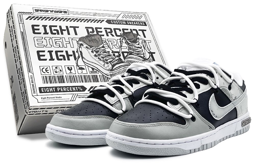Nike Dunk 'Pure Platinum' Slip Resistant Cushioning Abrasion Resistant Low Top Skateboard Shoes Men's Black Gray