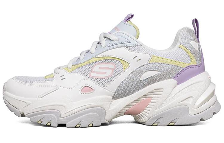 Skechers Stamina V2 Low Running Shoes Gs White/Purple Women's